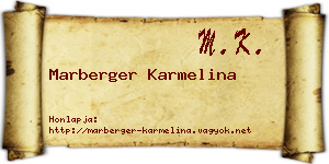 Marberger Karmelina névjegykártya